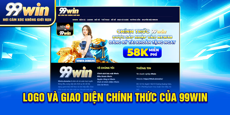 Logo và giao diện chính thức của 99win